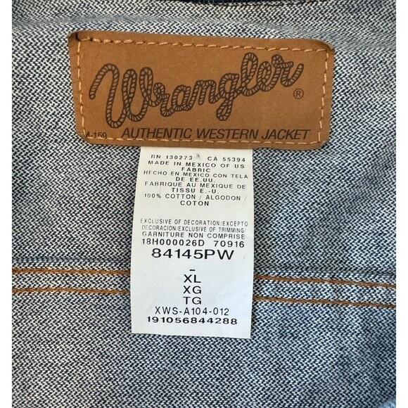 Wrangler Denim Jean Jacket Vintage Authentic Western Women’s Men’s Jacket XL - Picture 2 of 7